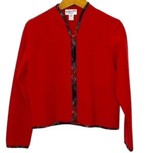 Vintage Pendleton Cardigan Women's SP Wool Zip Front‎ Red/Plaid